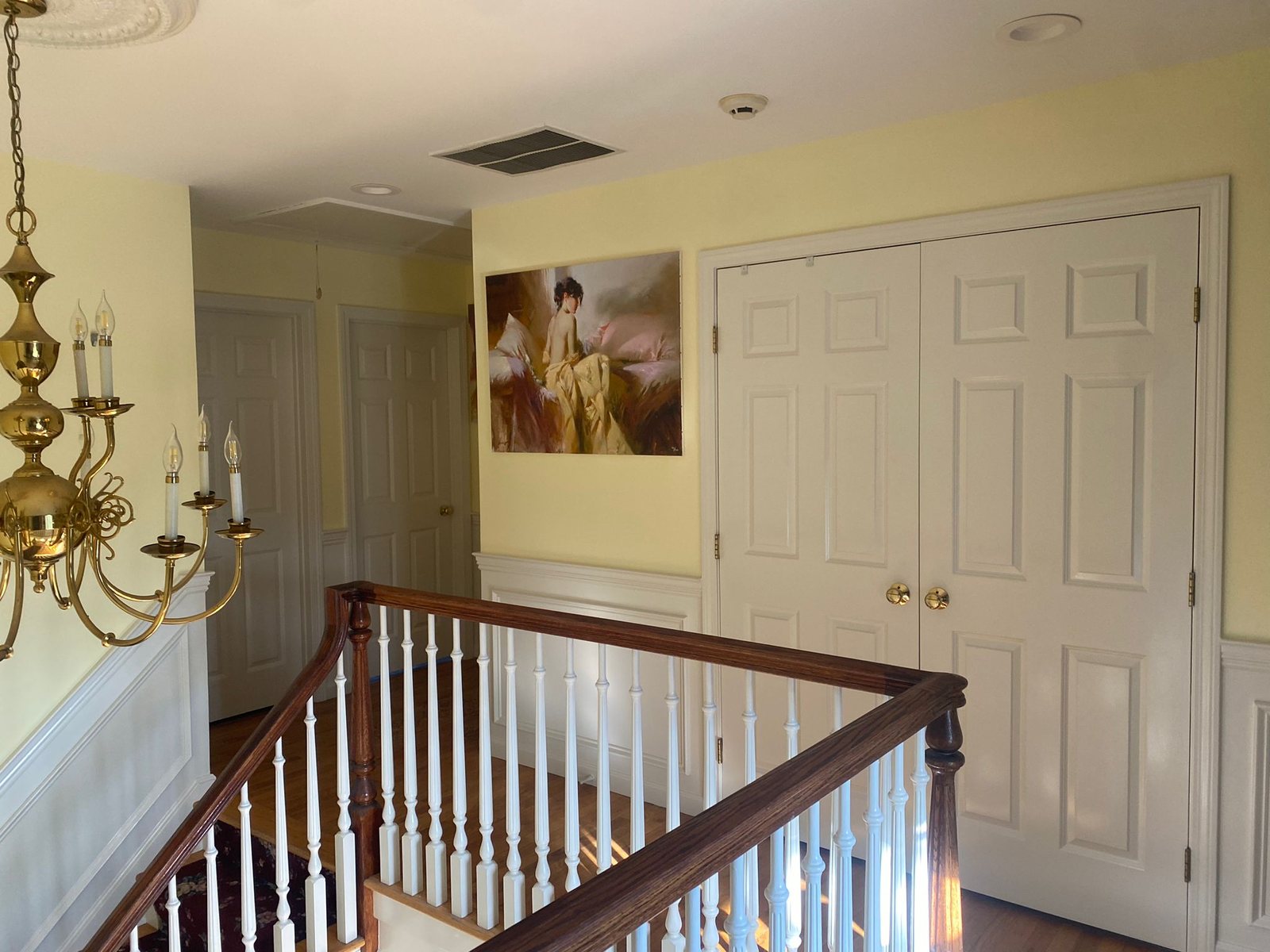 Interior stairway and hallway painting project