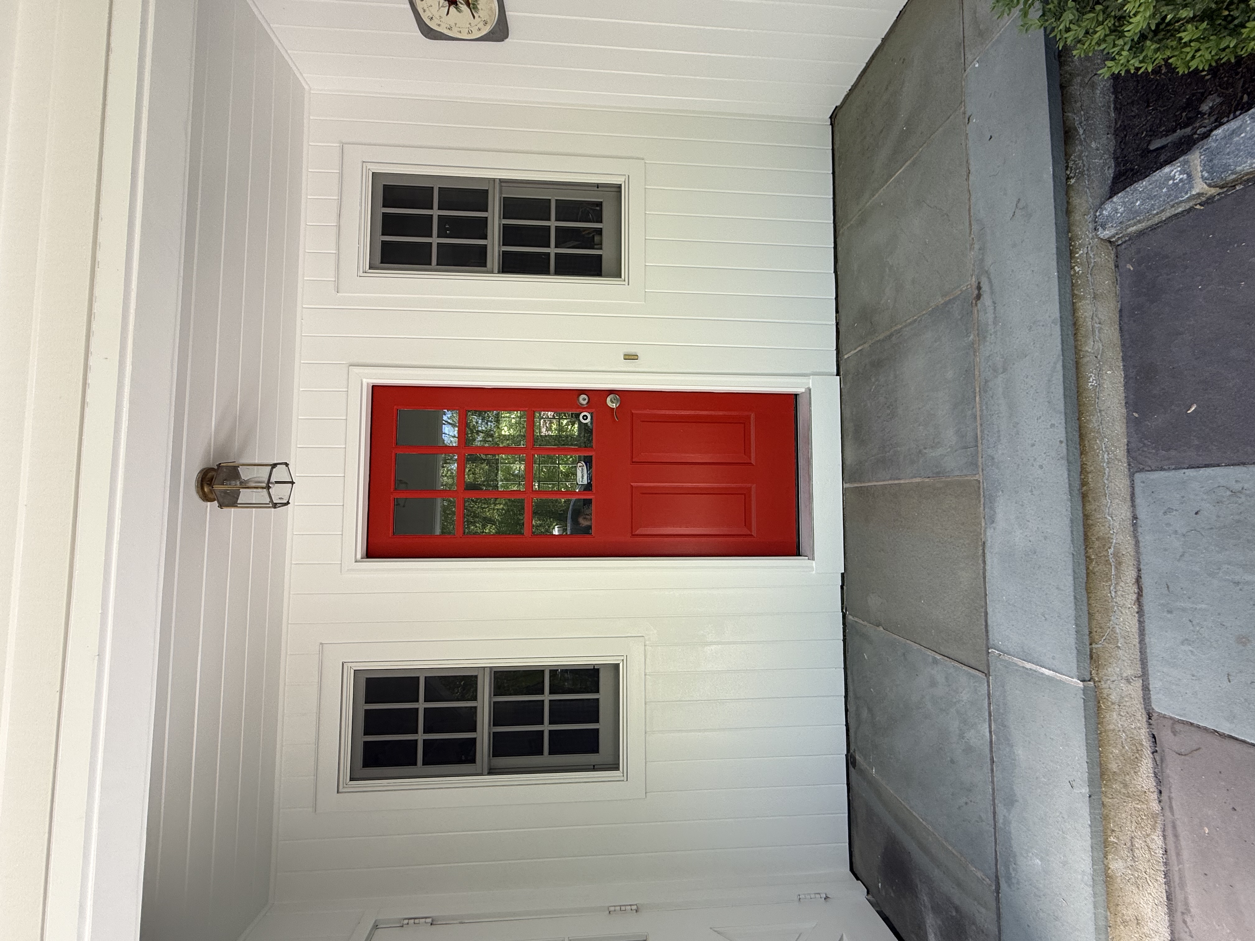 Exterior door painting — red door finish by GPF Painting Fairfield County CT